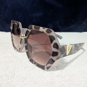 RACHEL Rachel Roy Brown and Gold Oversized Sunglasses